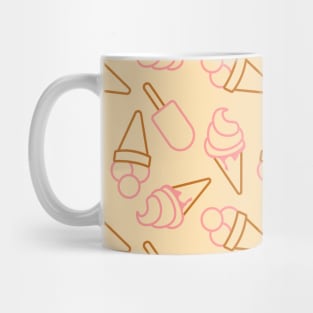 Cute summer food with outline ice cream contours Mug